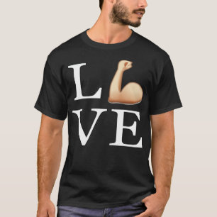 T-shirt Love Fitness Fleuring Muscles émoji icône boulange
