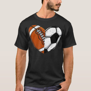 T-shirt Love football and Soccer Heart Lover Fotb