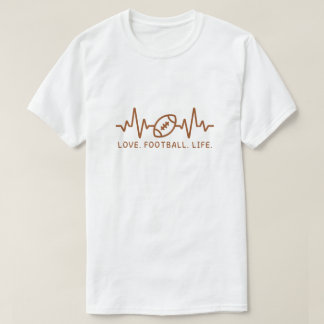 T-shirt Love Football Life Heartbeat Tee