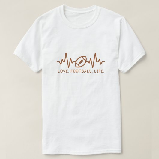 T-shirt Love Football Life Heartbeat Tee (Design devant)