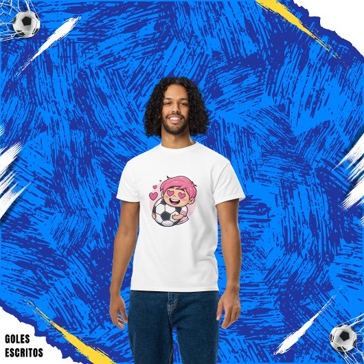 T-shirt Love for soccer kawaii anime design