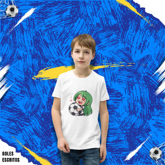 T-shirt Love for soccer kawaii anime design