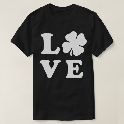 T-shirt LOVE Four Leaf Clover Typographie Shamrock St Patr (Design devant)