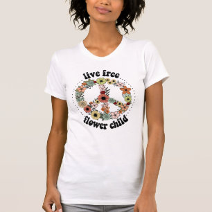 T-shirt Love Free Flower Child The 60's Floral - 