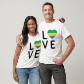 T-shirt Love - Gabon Drapeau (Unisexe)