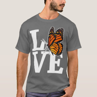 T-shirt LOVE Girls Monarch Butterfly Shirt Milkweed Butter