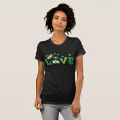 T-shirt Love Gnome Green Shamrocks St. Patrick's Day (Devant entier)
