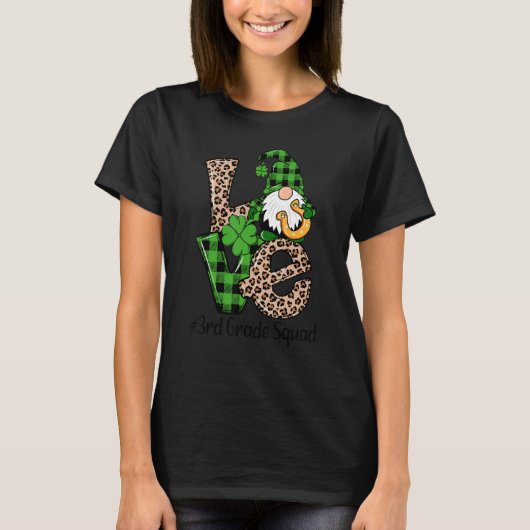 T-shirt Love Gnome Teacher Squad Joyeux St Patrick Day 3e (Devant)