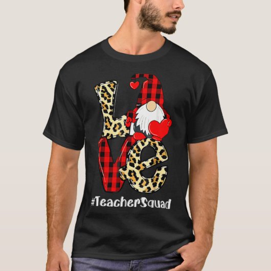T-shirt Love Gnome Teacher Squad Valentines Day Teacher St (Devant)