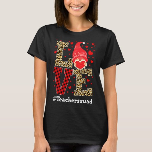 T-shirt Love Gnome Teacher Squad Valentines Day Teacher St (Devant)
