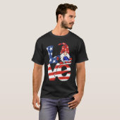 T-shirt Love Gnome USA Drapeau 4 juillet (Devant entier)