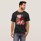 T-shirt Love Gnome Valentines Day Red Buffalo Plaid Leopar (Devant entier)