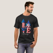 T-shirt Love Gnome with Fireworks American Flag 4e (Devant entier)