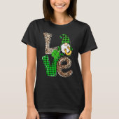 T-shirt LOVE Gnomes Leopard Plaid Irish St Patricks Day Gi (Devant)