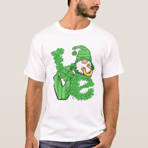 T-shirt Love Gnomes Shamrock Horseshoe