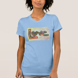 T-shirt Love Golden Pastels Inspirational Word Art Shirt