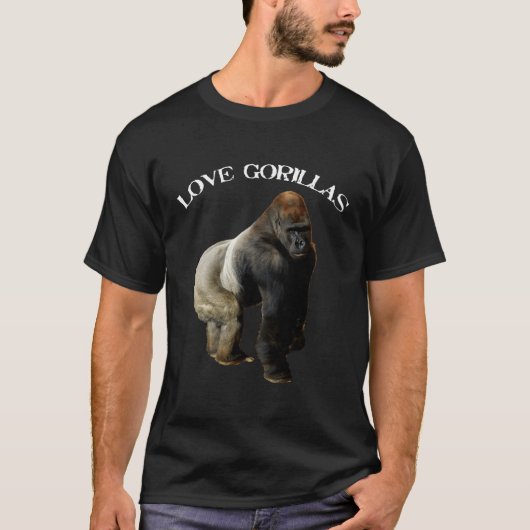 T-shirt Love Gorillas Zoo Argent-Back Gorilla (Devant)