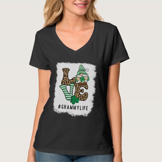 T-shirt LOVE Grammy Life Gnome  St Patrick s Day Lucky Sha (Devant)