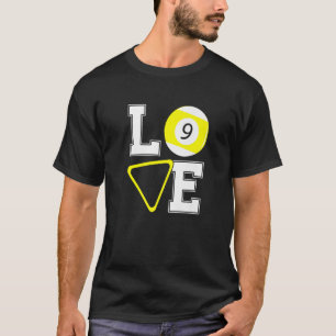 T-shirt Love Graphic Pool Billard Snooker Billard Cue 8 Ba