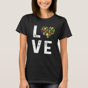 T-shirt Love Green Vegetables mignonne Salade saine Alimen