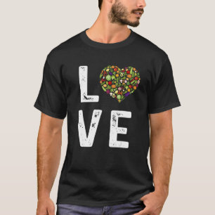 T-shirt Love Green Vegetables mignonne Salade saine Alimen