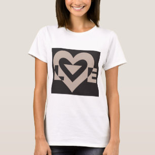 T-shirt Love Grey sur Black
