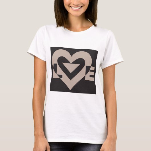 T-shirt Love Grey sur Black (Devant)