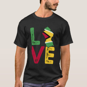 T-shirt Love Guyana Drapeau Guyane Guyana