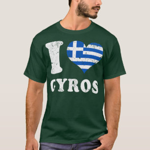 T-shirt Love Gyros Grec Food Grèce Drapeau