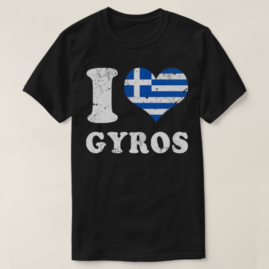 T-shirt Love Gyros Grec Food Grèce Drapeau (Design devant)
