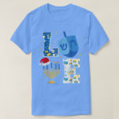 T-shirt Love Hanoukka Décorations Dreidel Menorah Chanukah (Design devant)