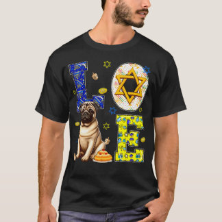 T-shirt Love Hanukkah Pug Costume Jewish Symbols Owner Kid