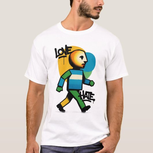 T-shirt Love Hate Graphic (Devant)