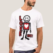 T-shirt Love Hate Inspired Graphic  (Devant)