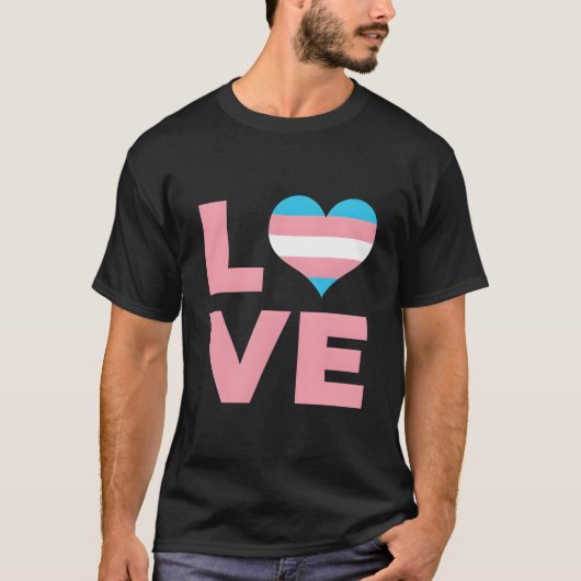 T-shirt Love He Transgender Flag (Devant)