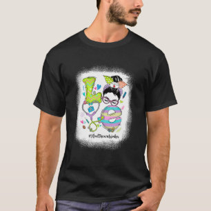 T-shirt LOVE Healthcare Worker Messy Bun Stethoscope Drôle