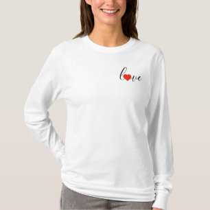 T-shirt Love Heart Basic Long Manches