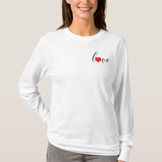 T-shirt Love Heart Basic Long Manches (Devant)