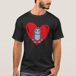 T-shirt Love Heart Graphic Saint Valentin Gorilla Boys Ki