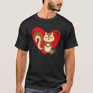 T-shirt Love Heart Graphic Valentine's Day Squirrel Boys K