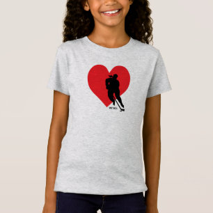 T-Shirt Love Heart Hockey Girls