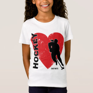 T-Shirt Love Heart Hockey Girls