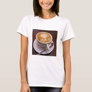 T-shirt Love Heart Italie Cappuccino Café Tasse Mu