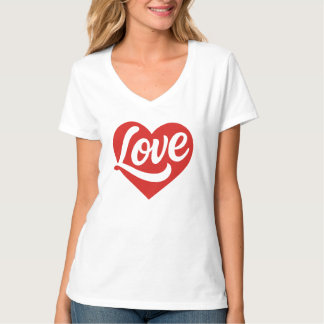 T-shirt Love Heart Logo – Red Romantic Symbol