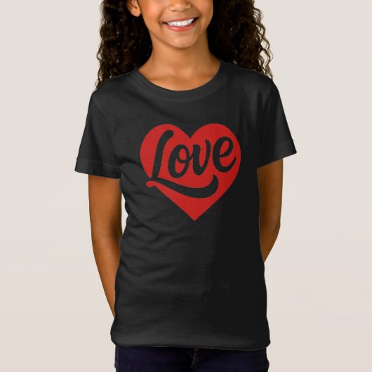 T-Shirt Love Heart Logo – Red Romantic Symbol (Devant)