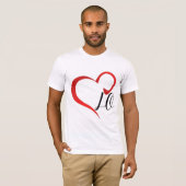 T-shirt Love Heart Monogram Custom Initials (Devant entier)