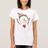 T-shirt Love Heart Snowman (Devant)