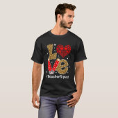 T-shirt Love Heart Teacher Squad Laid Leopard Red Valenti (Devant entier)