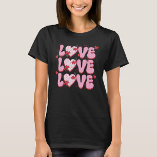 T-shirt Love Heart Valentine À damiers Retro Super Valent