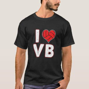 T-shirt Love Heart Volleyball Joueur Ball Sports Coach Thé